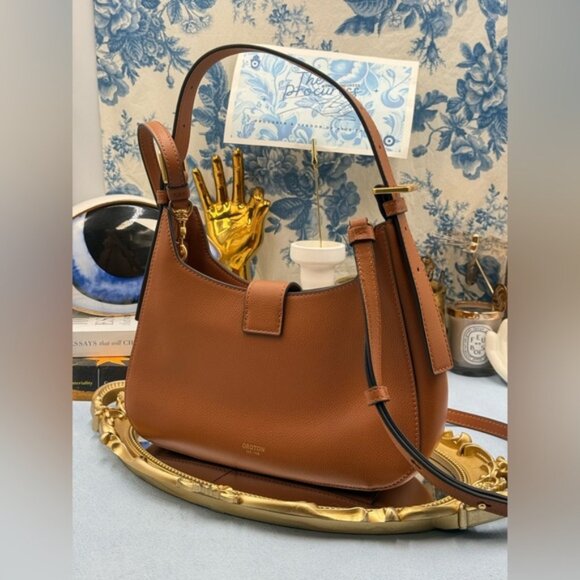 🆕 OROTON 🧿 NWOT Yvonne Baguette Shoulder Bag, Tan - Picture 8 of 14